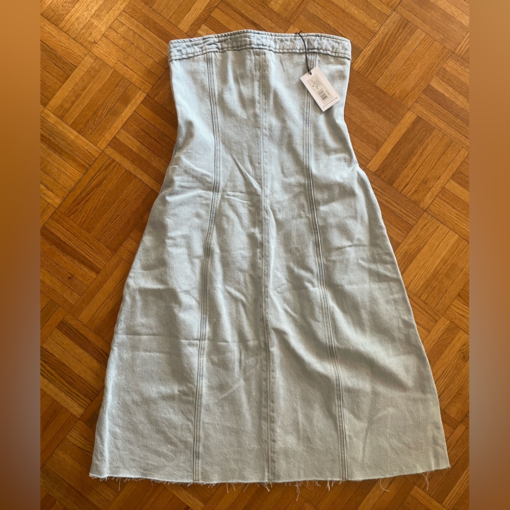 NWT WeWoreWhat denim strapless dress size 4